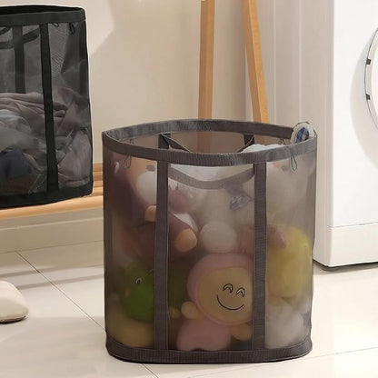 Mesh Bag with Handles, Collapsible Laundry Basket, Foldable Laundry Bag - Image 5