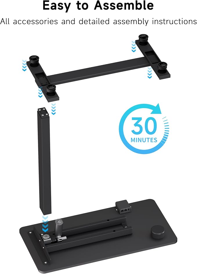 BIZUM Small Electric Standing Desk Bedside Table - Image 8