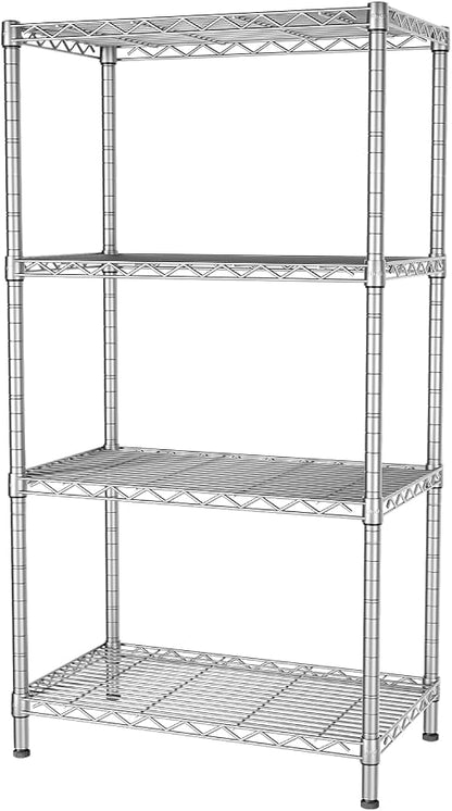 SINGAYE 4 Shelves Adjustable Storage Shelf Wire Shelving Rack Bathroom Standing - Image 7