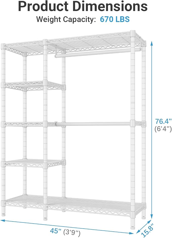 VIPEK V7 Garment Racks for Hanging Clothes Heavy Duty Clothes Rack - Image 5