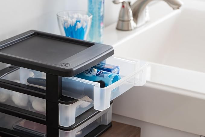 IRIS USA Plastic Stacking Desk Top 3-Drawer Storage Organizer, - Image 5