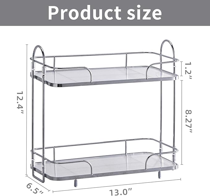 Seoneiro 2 Tier Corner Bathroom Counter Organizer, Cosmetic Skincare ，Bathroom - Image 4