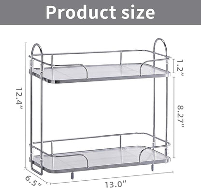 Seoneiro 2 Tier Corner Bathroom Counter Organizer, Cosmetic Skincare ，Bathroom - Image 4