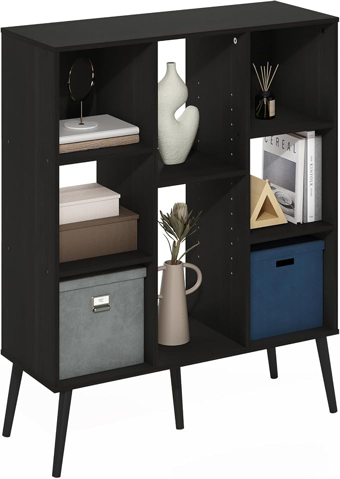 Furinno Claude Mid Century Style Book Shelf, 8-Cube Bookshelf, Cube Storage by Furinno-FitsYourSpaceFitsYourBudget