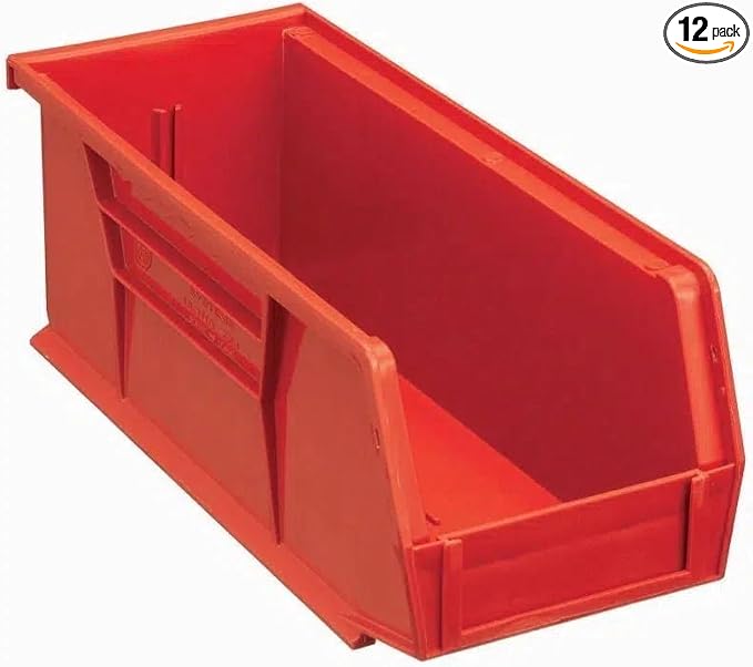 Quantum Storage QUS234 Heavy-Duty Stackable Plastic Storage Bins by QuantumStorageSystems