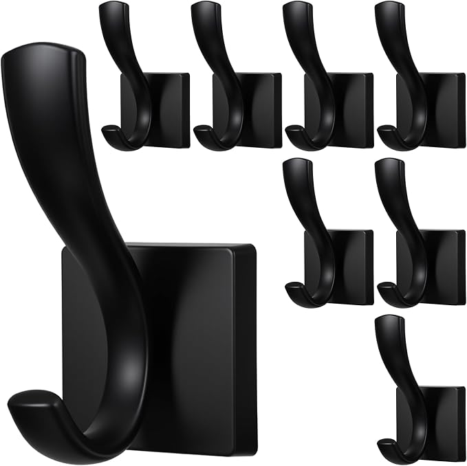 8 Pack Wall Hooks Heavy Duty Towel Robe Coat Hooks by Unknown