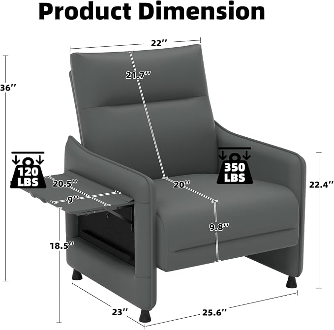 Upholstered Accent Sofas Set of 2, Modern Faux Leather Sofa Chairs - Image 2