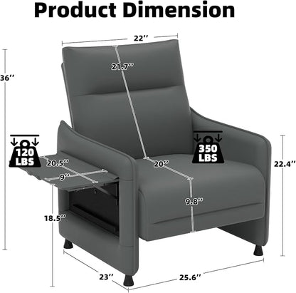 Upholstered Accent Sofas Set of 2, Modern Faux Leather Sofa Chairs - Image 2