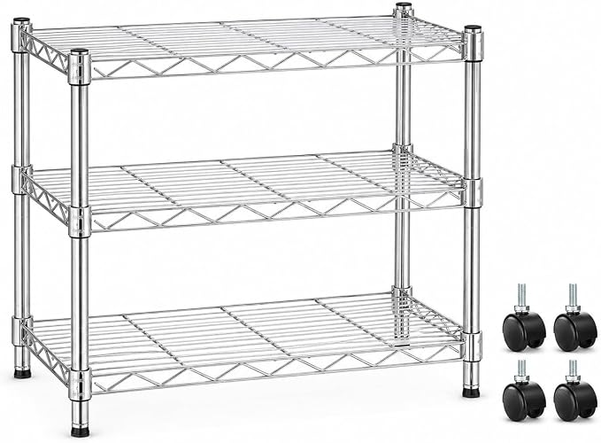Simple Deluxe 3-Tier Storage Shelves, 750 Lbs Loading Capacity, 24.02" W x by SimpleDeluxe
