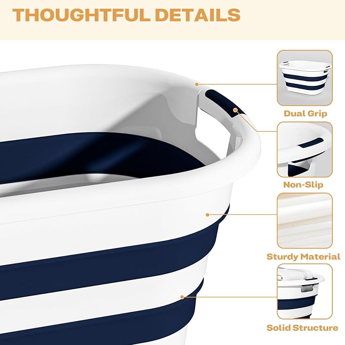 43L Collapsible Laundry Baskets plastic, Pop Up Laundry hamper/Storage Container - Image 6