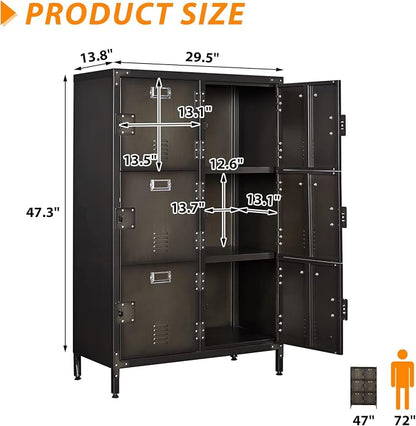 Metal Locker Storage Cabinet, 47.3" Employees Locker - Image 3