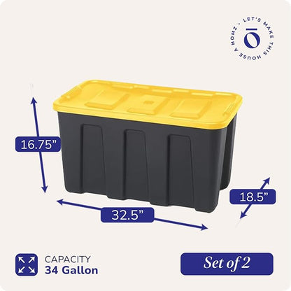 HOMZ 2-Pack Durabilt Tote, Heavy Duty Plastic Storage Bins - Image 4