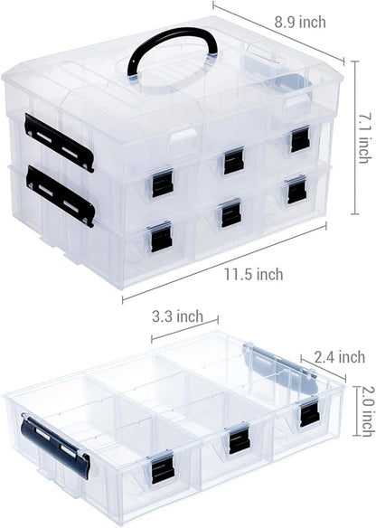 MyGift 11 Inch Clear Plastic Storage Box Container, Arts and Crafts Sewing - Image 5