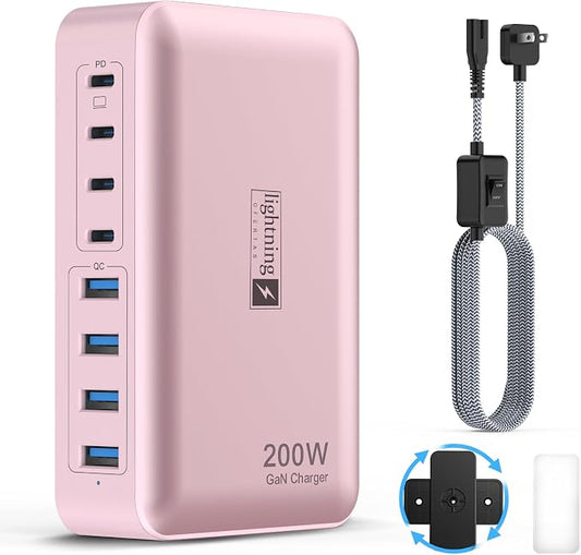 8-Port USB C Fast Charger Block 200W by lightningofertas