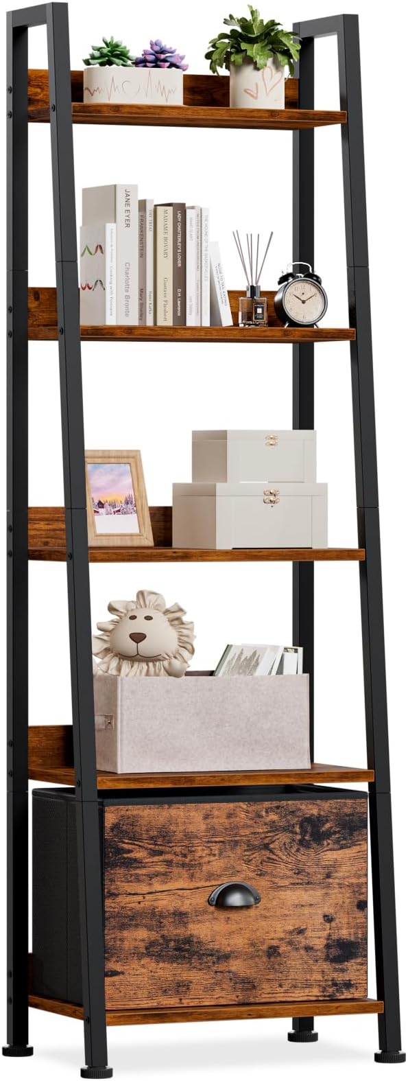 Furologee Ladder Shelf, 5 Tier Bookshelf by Furologee