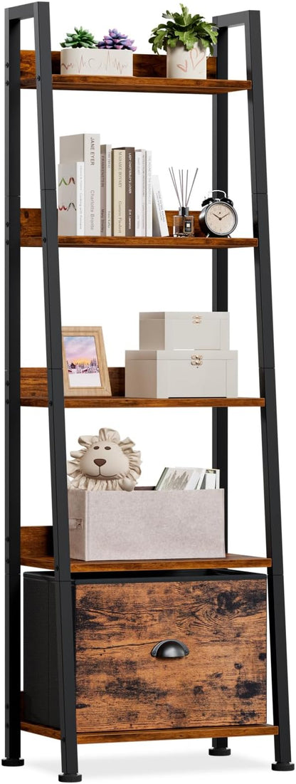 Furologee Ladder Shelf, 5 Tier Bookshelf by Furologee