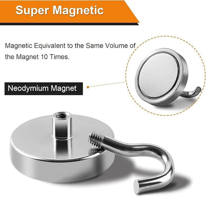 DIYMAG 6 Packs Magnetic Hooks, 170 Lb Heavy Duty Neodymium Magnets - Image 5