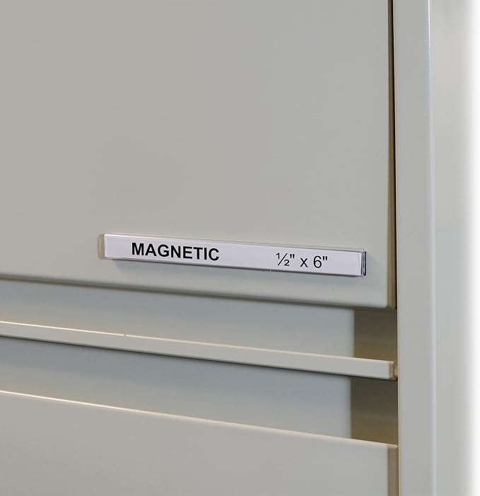 C-Line HOL-DEX Magnetic Shelf/Bin Label Holders, Side Load, 0.5 x 6 - Image 5