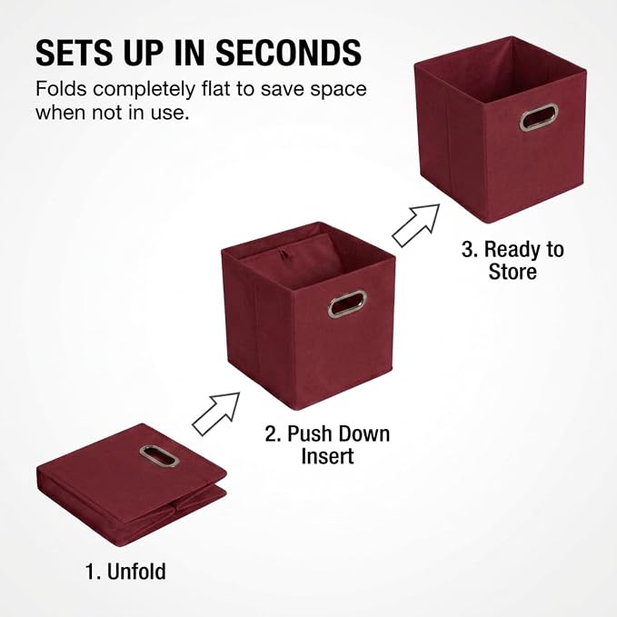 Household Essentials Fabric Storage Bins 6 Piece Set - Image 6
