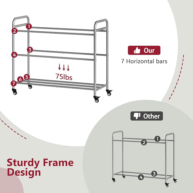 Tajsoon 3 Bag Laundry Sorter Cart, Laundry Hamper Sorter Basket - Image 4
