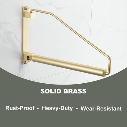 NEWRAIN Folding Wall Mounted Clothes Hanger Rack Clothes Hook Solid Brass - Image 5