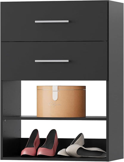 2 Drawer Short Tower Closet Unit, Modular Closet System, Wood Closet System by Unknown