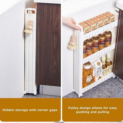 3.54 Slim Storage Cart Durable Bathroom Organizer Slide Out Storage Cart - Image 7