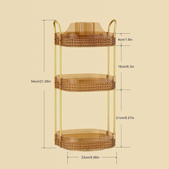 Rotating Makeup Organizer for Vanity 3 Tier, Perfume Organizer - Image 6
