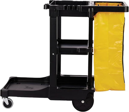 Rubbermaid Commercial Traditional Janitorial 3-Shelf Cleaning Cart, Wheeled - Image 2
