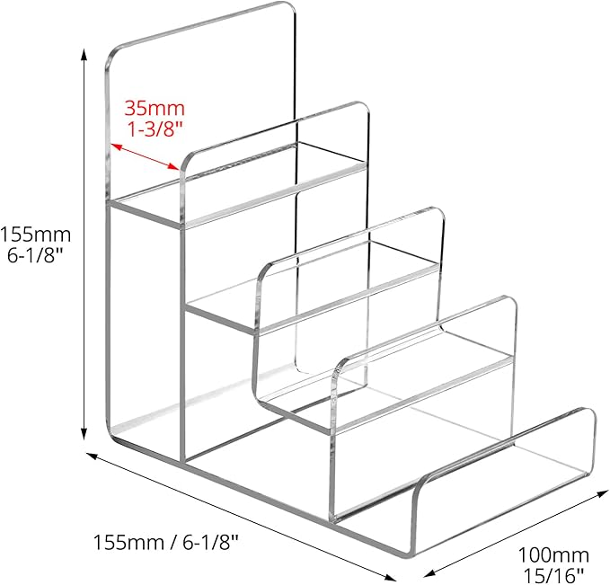 QWORK 4-Tier Acrylic Wallet and Handbag Display Stand, Space-Saving, - Image 6