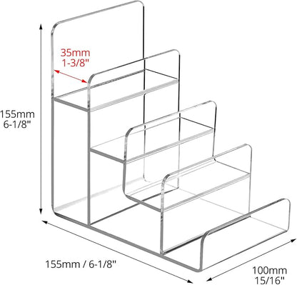 QWORK 4-Tier Acrylic Wallet and Handbag Display Stand, Space-Saving, - Image 6
