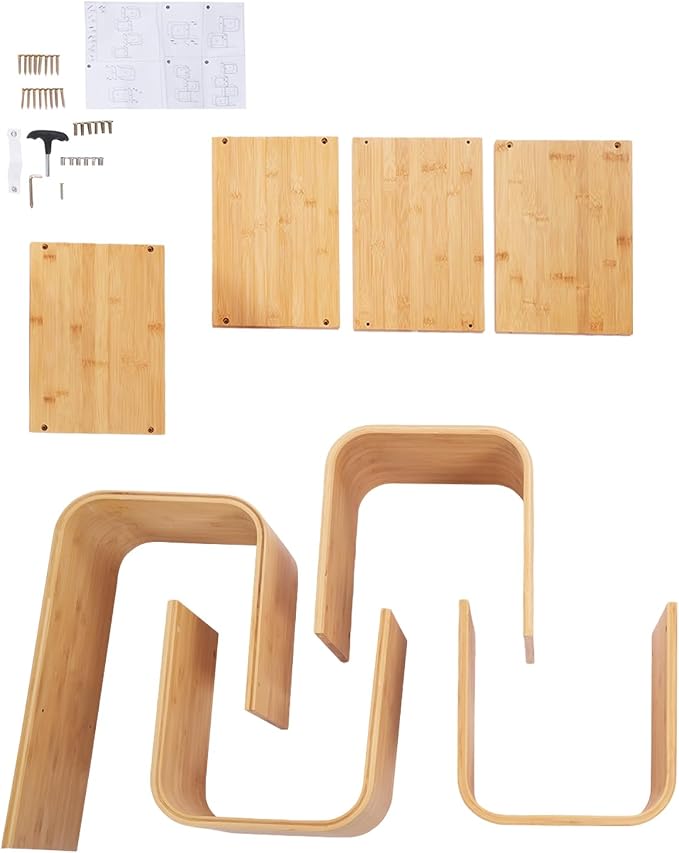 4-Tier S-Shaped Bookcase, Office Bookshelf - Image 7