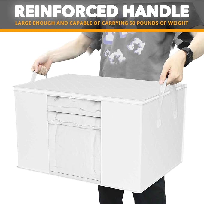 SpaceAid 6 Pack 90L Clothing Storage Bags, Heavy Duty Closet Storage Bins - Image 5