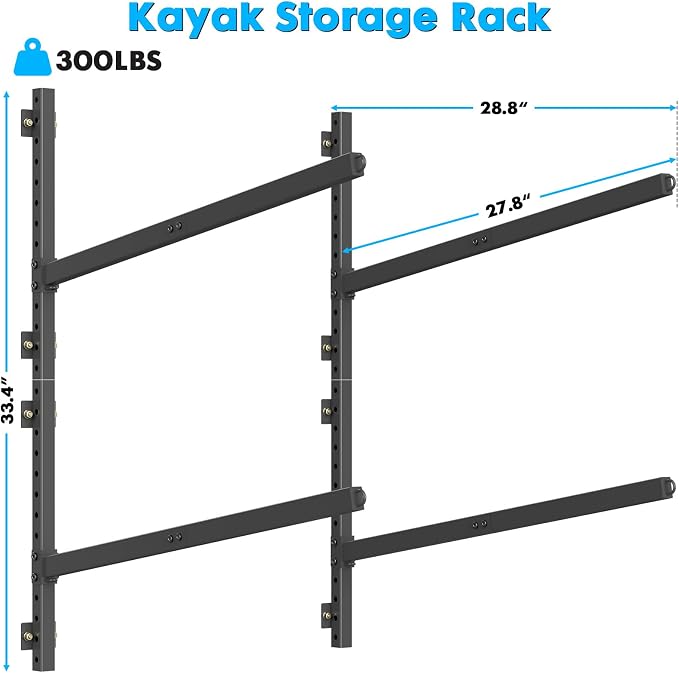 Kayak Storage Rack Heavy Duty, Adjustable Wall Mount Hanger - Image 3