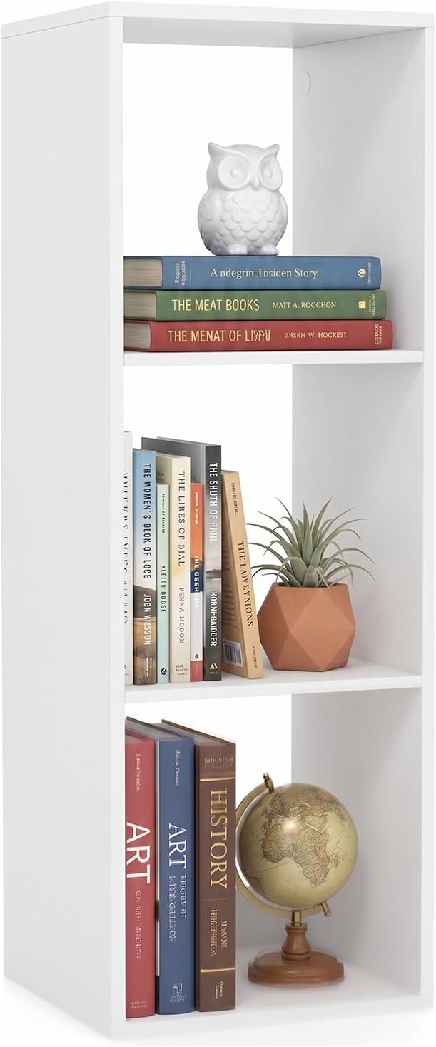 POWERSTONE 3 Cube Storage Organizer, 3 Tier Cubby Bookshelf Freestanding - Image 3