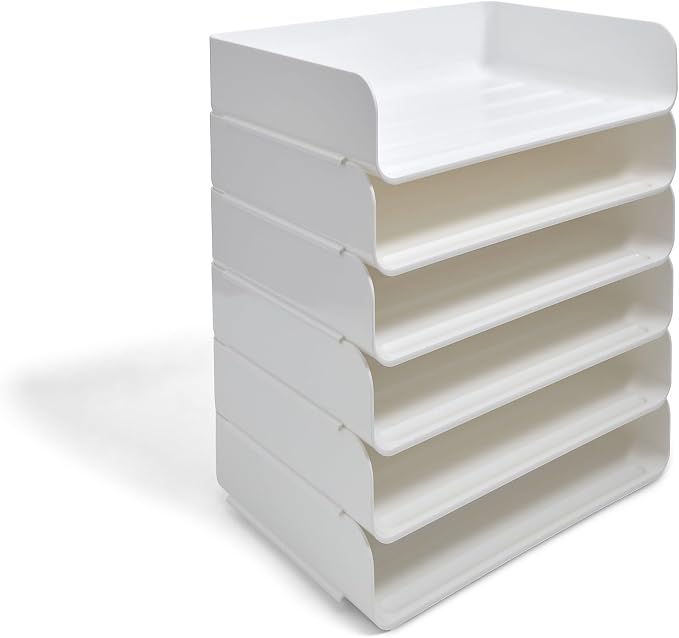 TRU RED Side‑Load Stackable Letter Tray, 12/Carton – High‑Volume Desktop Paper - Image 4