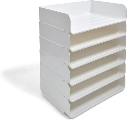 TRU RED Side‑Load Stackable Letter Tray, 12/Carton – High‑Volume Desktop Paper - Image 4