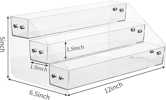 Acrylic Spice Rack, Tiered Spice Rack Shelf Seasoning Organizer - Image 3