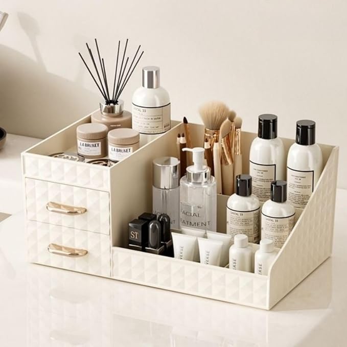 Clear Makeup Organizer for Vanity, Desk Makeup Caddy by KQJS