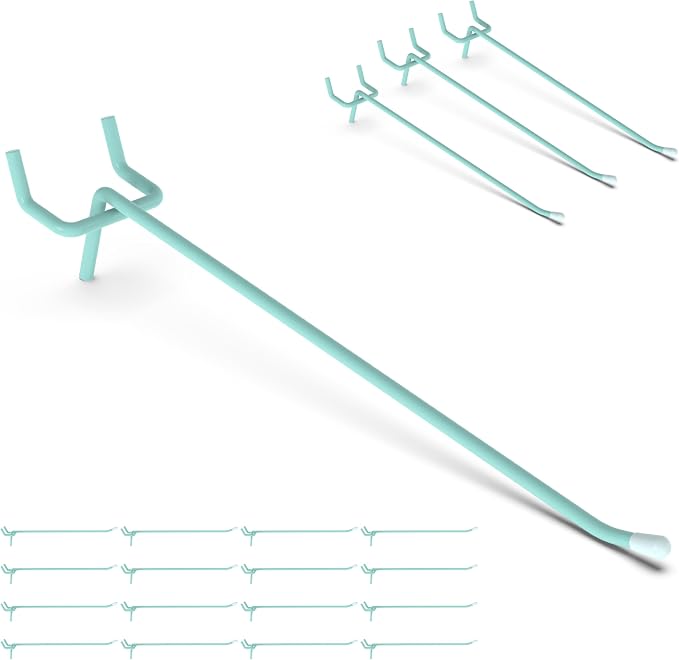 HUHOLE Pegboard Hooks 6 Inch 50PC, Fit 1/4" or 1/8" Pegboard, Ideal Peg Board by HUHOLE