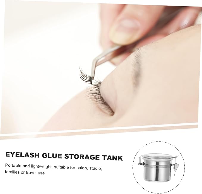 DOITOOL Storage Tank Eyelash Sealed Jar Eyelash Storage Container Stainless - Image 3