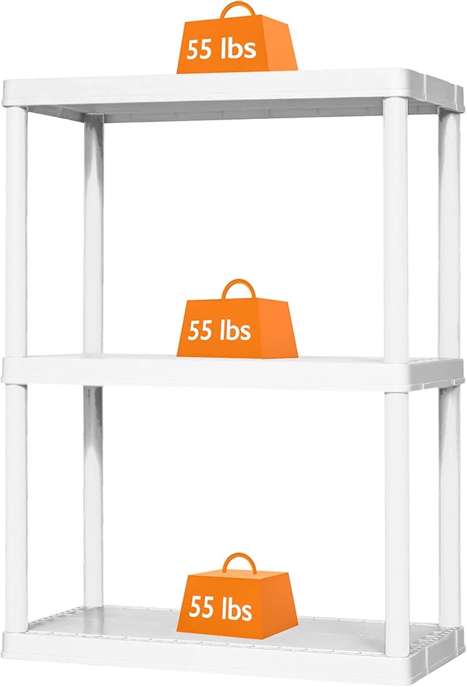 Gracious Living 3 Shelf Fixed Height Solid Light Duty Storage Unit 24 x 12 x - Image 6