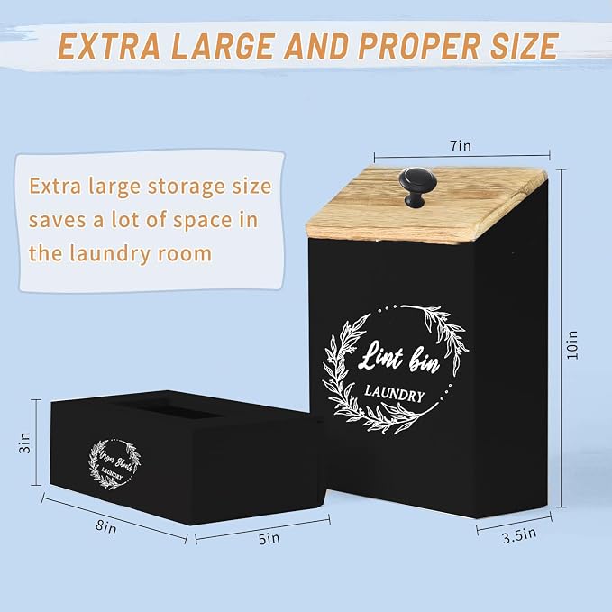 Magnetic Lint Bin and Dryer Sheet Holder Set - Image 3