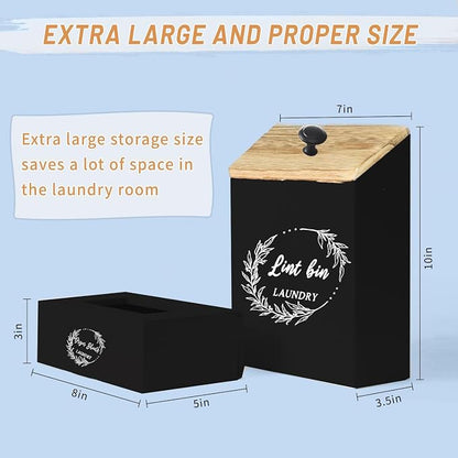 Magnetic Lint Bin and Dryer Sheet Holder Set - Image 3