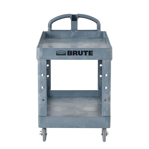 Rubbermaid Commercial Products BRUTE Heavy Duty 2-Shelf Utility/Service Cart - Image 2