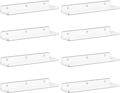 Lifewit Floating Shelves for Wall, 8 Pack Clear Acrylic Shelf 15" Room Decor by Lifewit