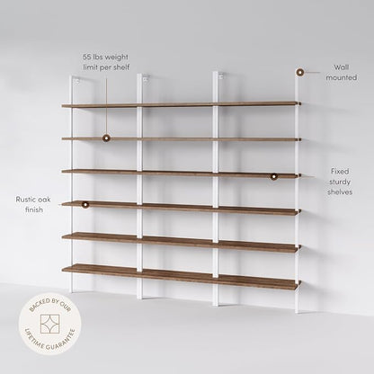 Nathan James Theo 6-Shelf Tall Bookcase, Wall Mount Bookshelf - Image 2