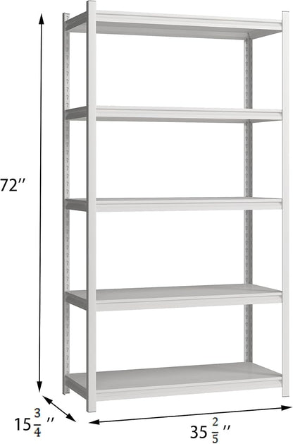 5 Tier Metal Storage Shelves Adjustable Garage Shelving, Heavy Duty Industrial - Image 2