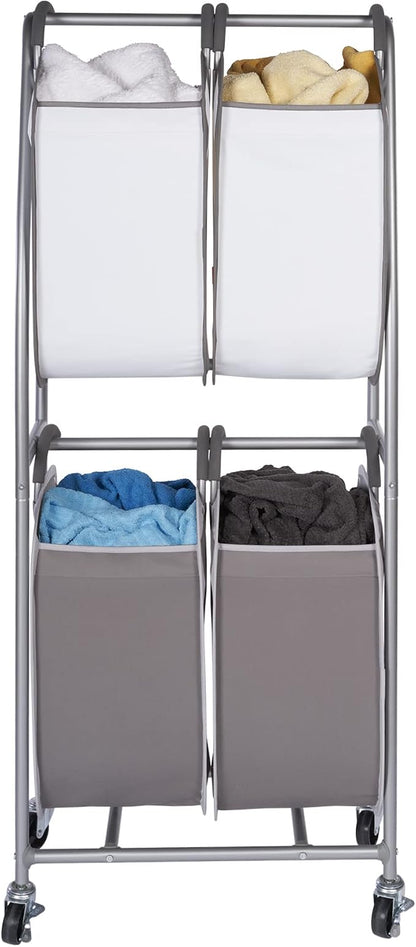 Neatfreak - 2 Tier Vertical Rolling Laundry Cart - Rolling Storage Cart On - Image 7
