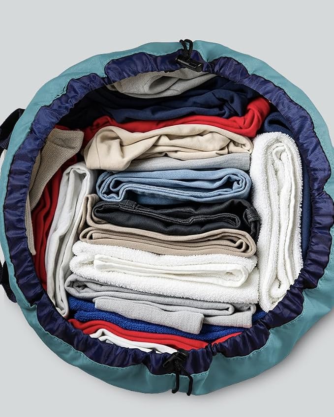 Laundry Bag with Shoulder Straps and Mesh Pocket Laundry Backpack Large - Image 5